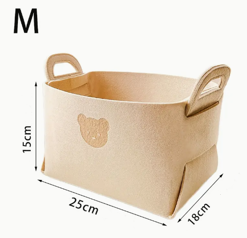 Trio de paniers gigognes en feutrine - Motif ourson 🐻