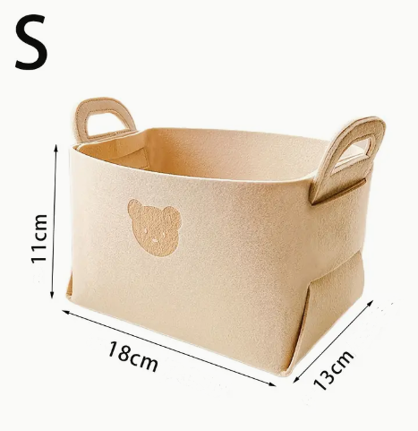 Trio de paniers gigognes en feutrine - Motif ourson 🐻