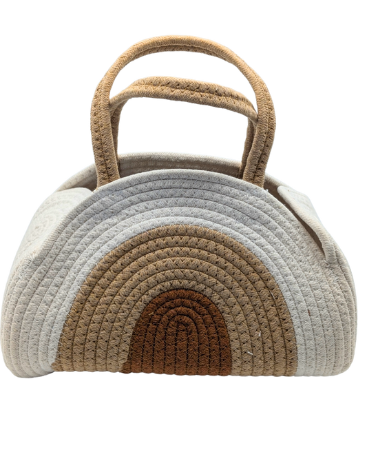 Panier "Arc-en-ciel" tissé – Rangement & déco