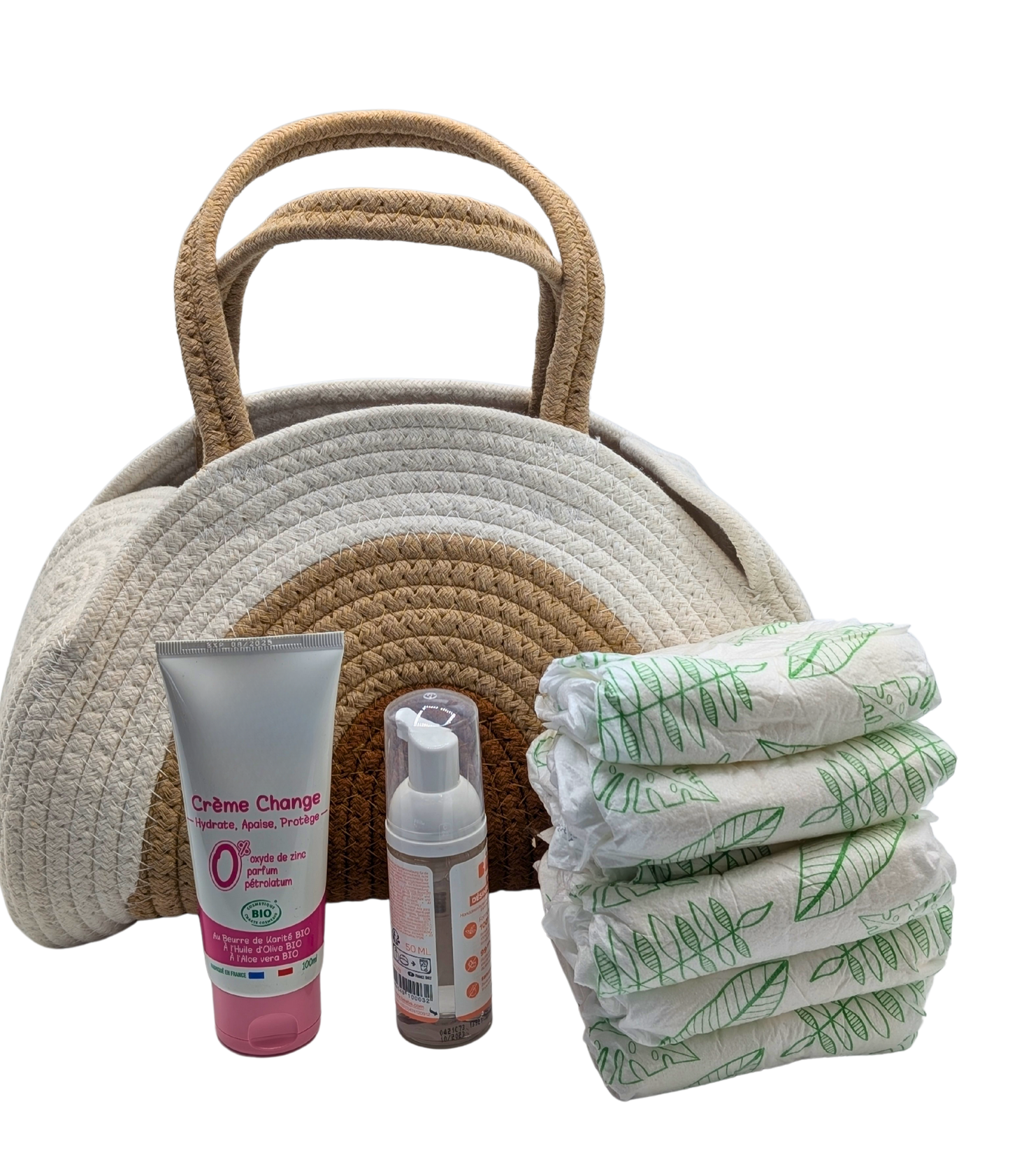 Panier "Arc-en-ciel" tissé – Rangement & déco